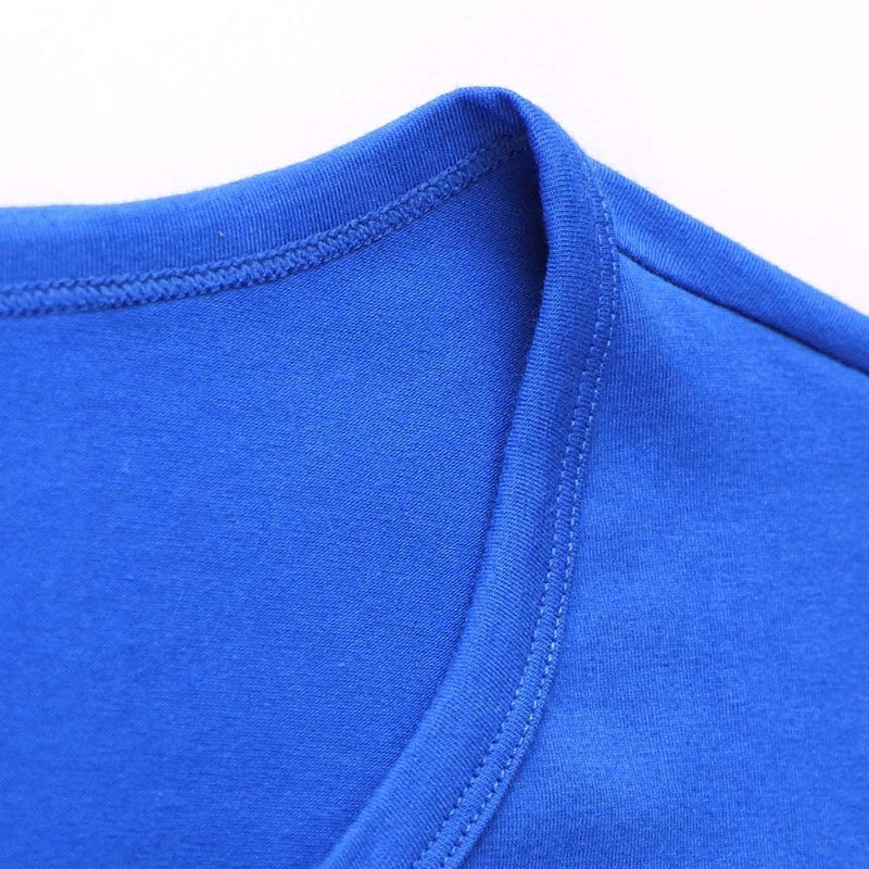 palglg Mens Long Sleeve Muscle Slim Fitted Cotton Henley T-Shirt with Buttons Blue M - Image 3